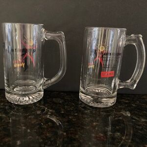 Set of 2 Atlanta Falcons 1998 & 2000 Charity Kickoff Luncheon Glass Mugs